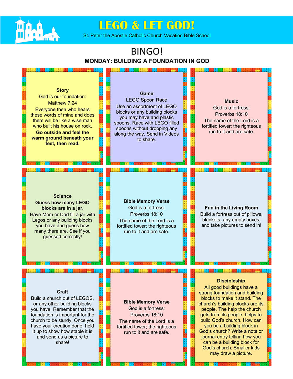 VBS 2020 Bingo Cards Monday.docx